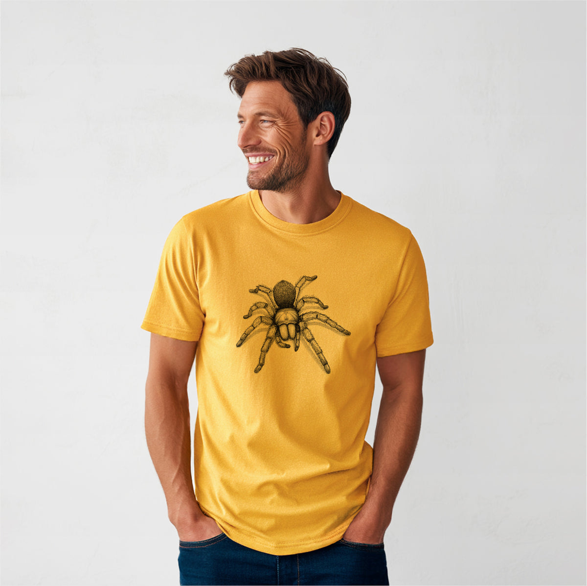 Desert Blonde Tarantula - Aphonopelma chalcodes - Heavyweight Men&#39;s 100% Organic Cotton Tee