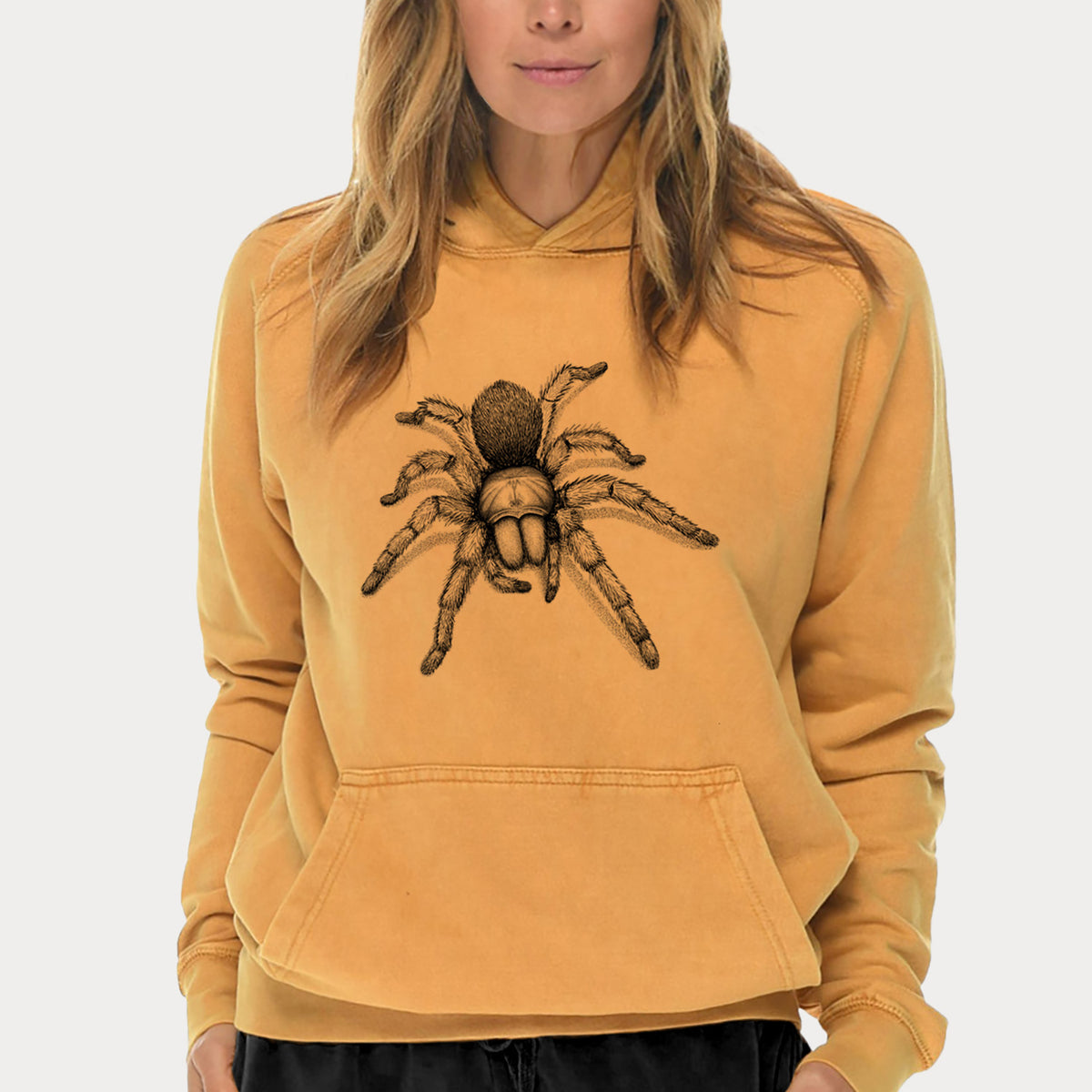 Desert Blonde Tarantula - Aphonopelma chalcodes  - Mid-Weight Unisex Vintage 100% Cotton Hoodie