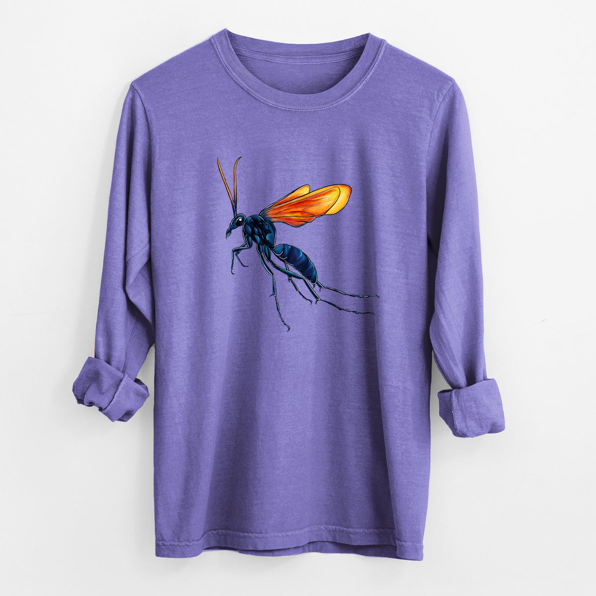 Tarantula Hawk Wasp - Pepsis grossa - Unisex Comfort Colors 100% Cotton Long Sleeve