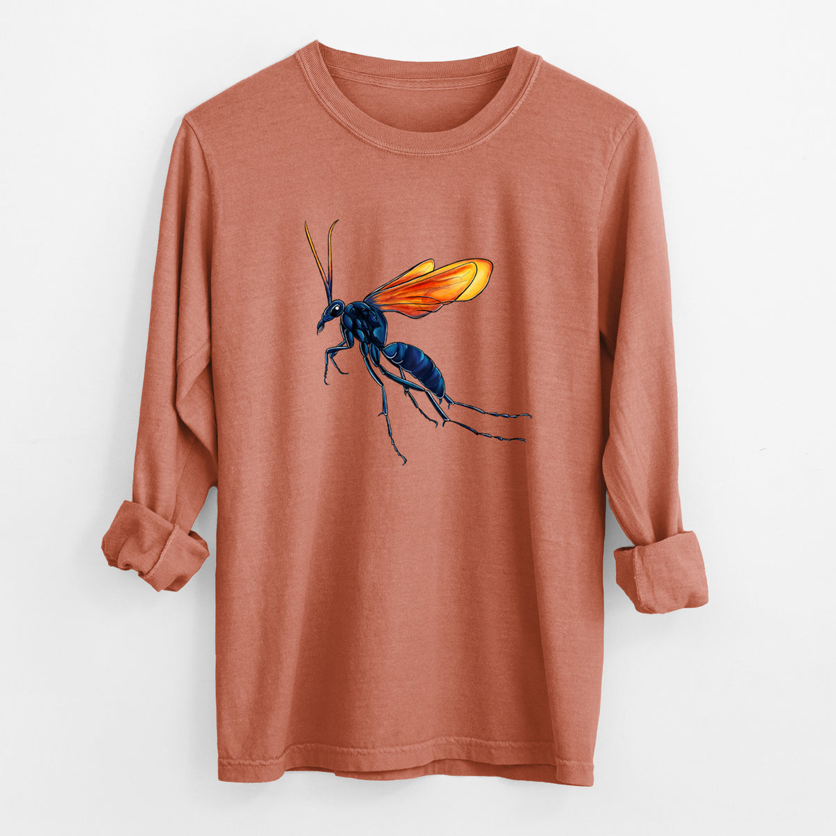 Tarantula Hawk Wasp - Pepsis grossa - Unisex Comfort Colors 100% Cotton Long Sleeve