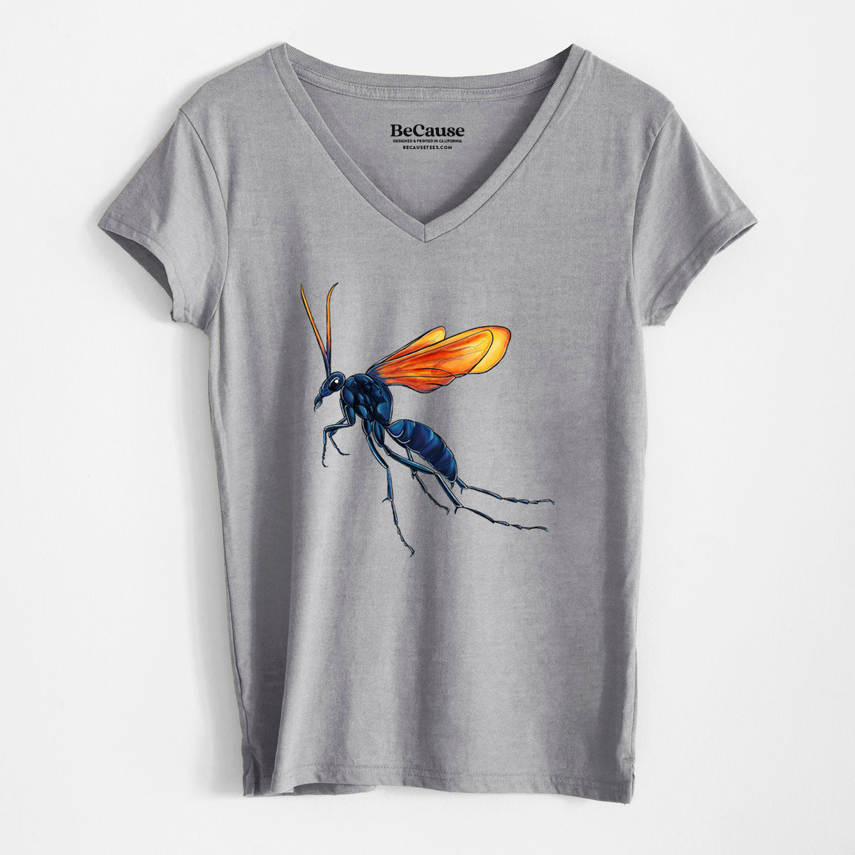 Tarantula Hawk Wasp - Pepsis grossa - Women&#39;s 100% Recycled V-neck