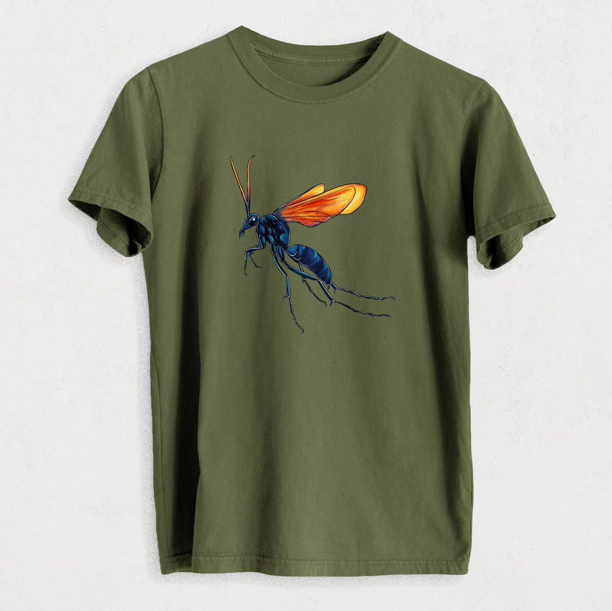 Tarantula Hawk Wasp - Pepsis grossa - Heavyweight Men&#39;s 100% Organic Cotton Tee