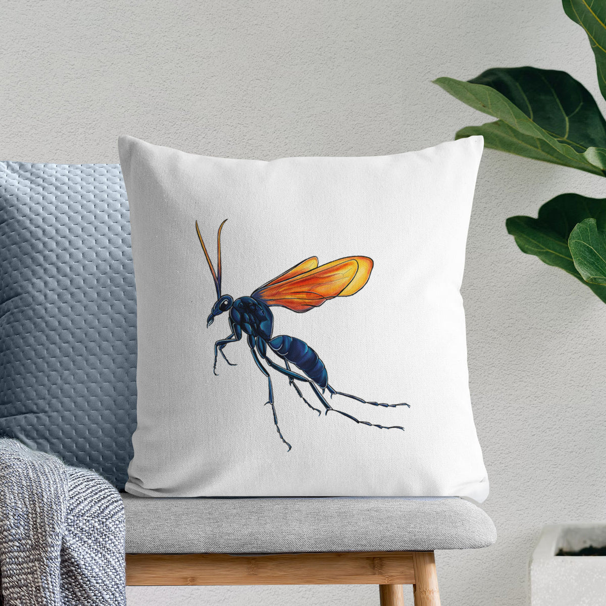 Tarantula Hawk Wasp - Pepsis grossa - Throw Pillow Cover