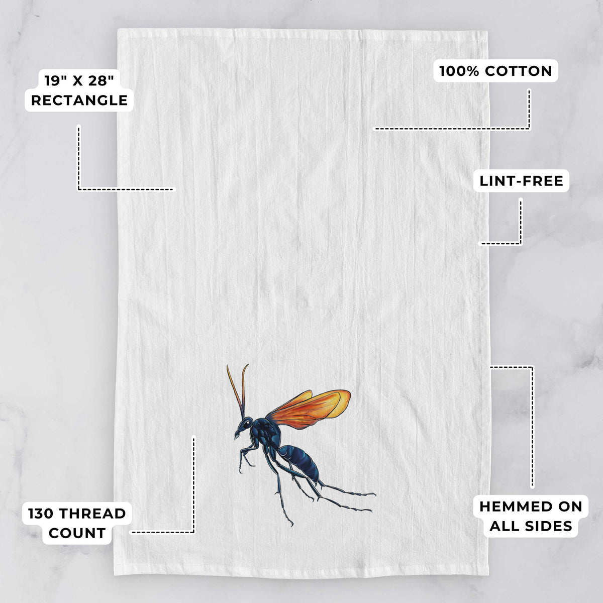 Tarantula Hawk Wasp - Pepsis grossa Tea Towel