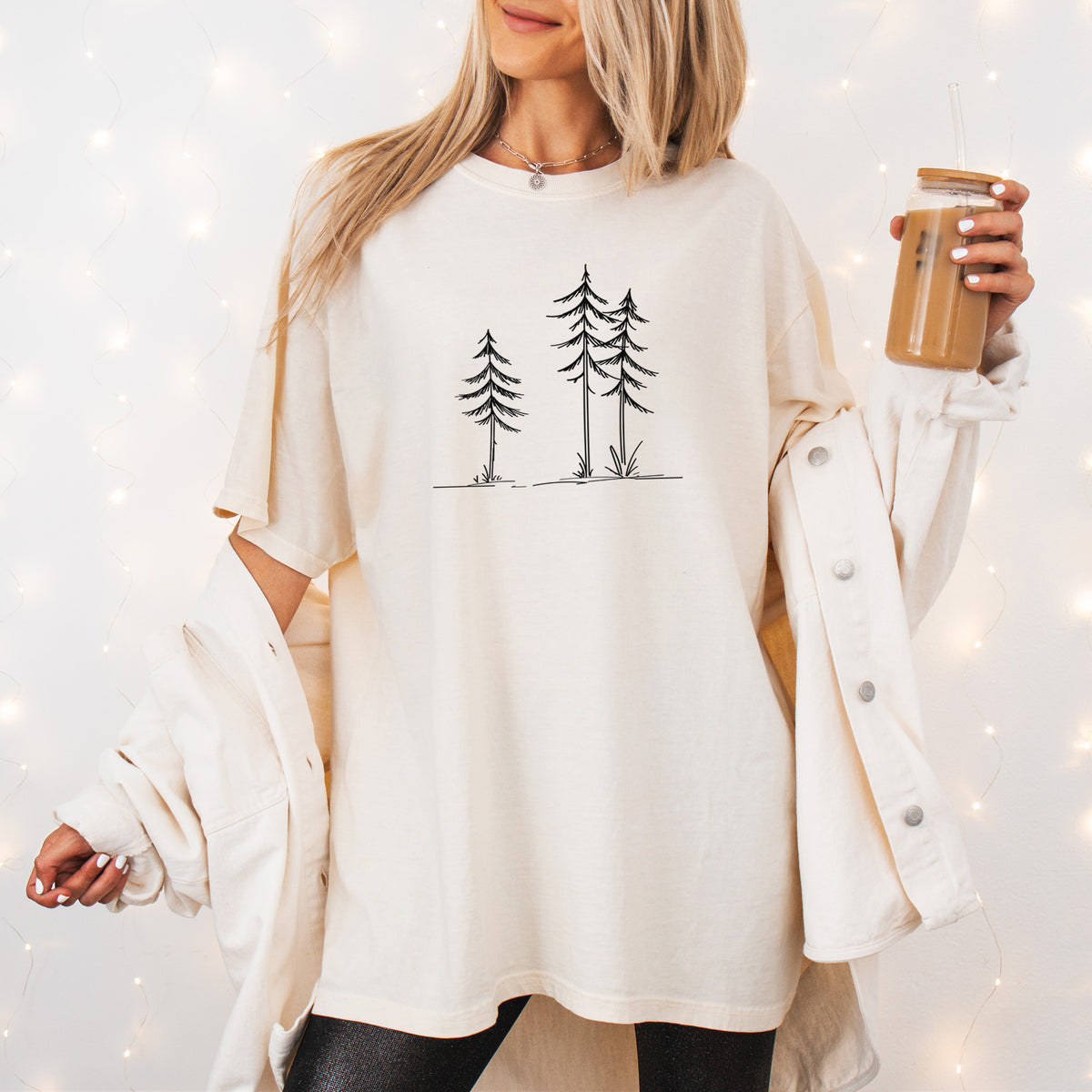 Three Pines - Unisex Comfort Colors Garment-Dyed Heavyweight T-shirt, worn by model