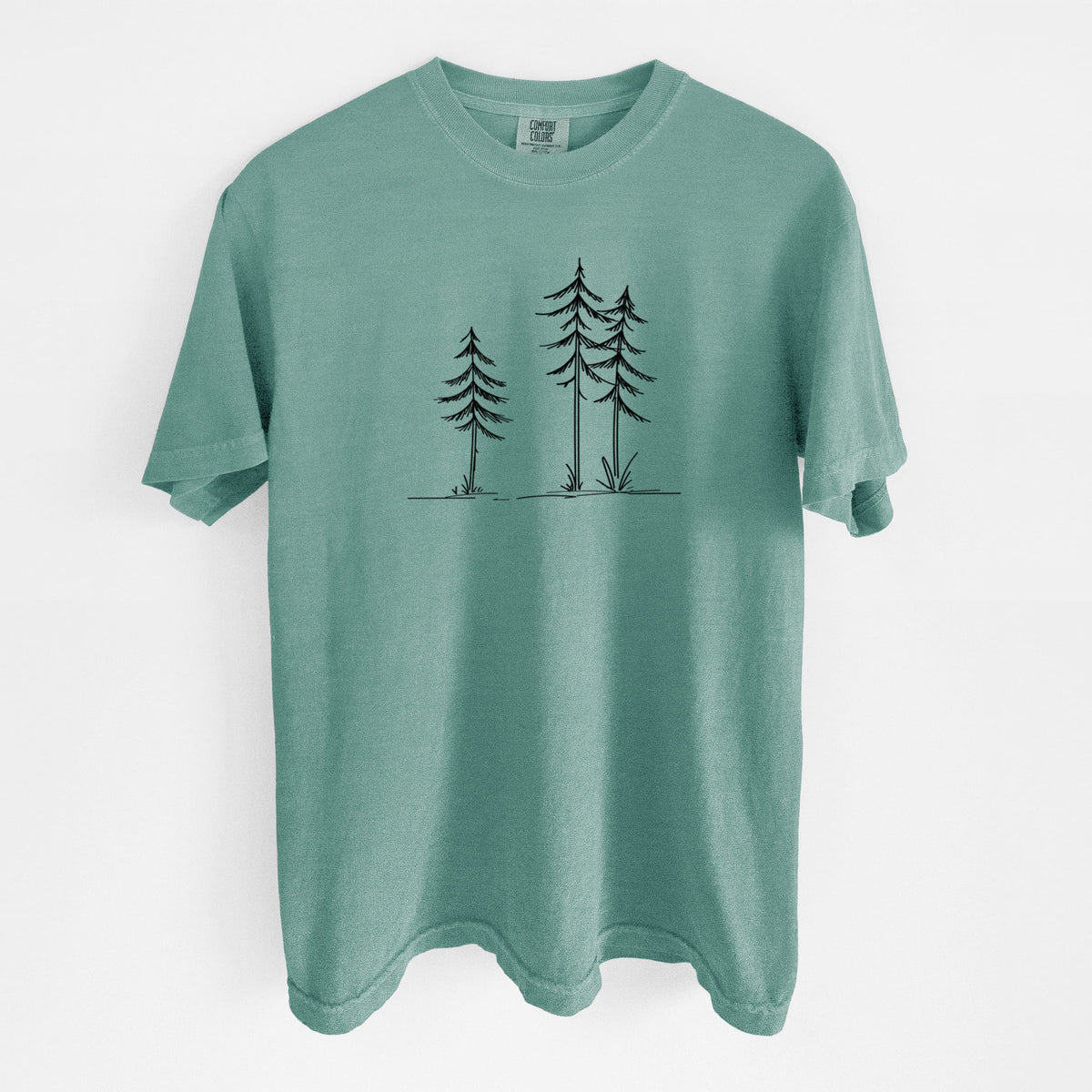 Three Pines - Unisex Comfort Colors Garment-Dyed Heavyweight T-shirt in Reef Green