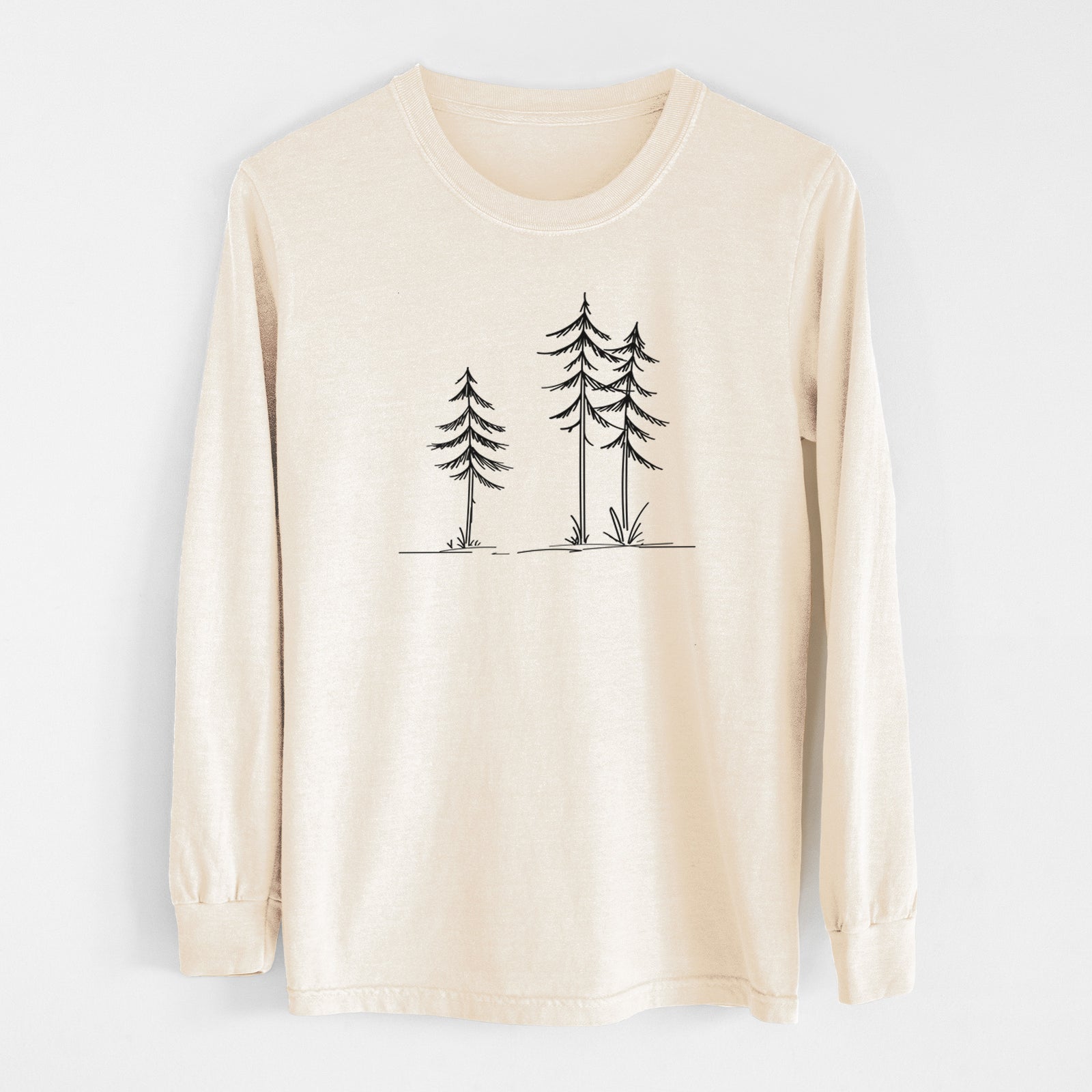Three Pines - Unisex Comfort Colors 100% Cotton Long Sleeve in Ivory
