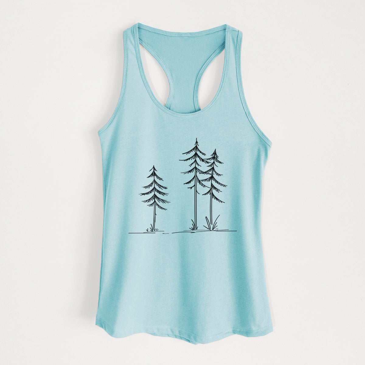 Three Pines - Women's Racerback Tanktop in Cancun Blue