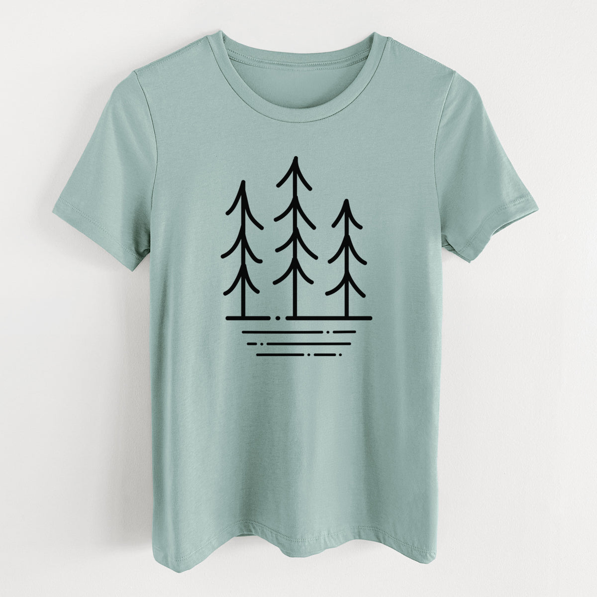 Three Trees - Women&#39;s Lightweight Relaxed Fit 100% Cotton Crewneck