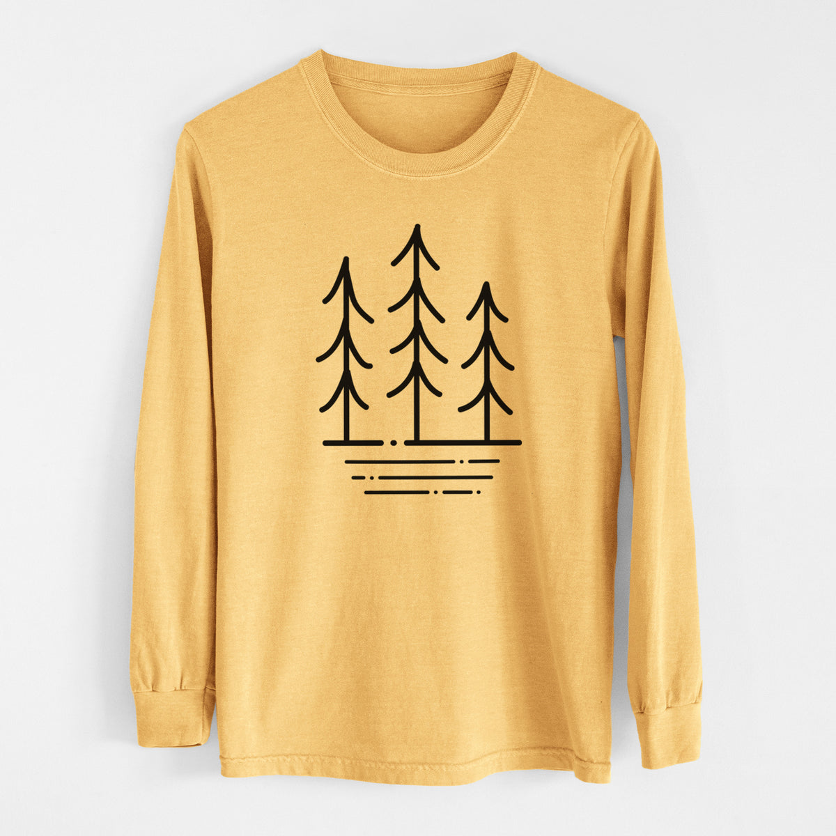 Three Trees - Men&#39;s Heavyweight 100% Cotton Long Sleeve