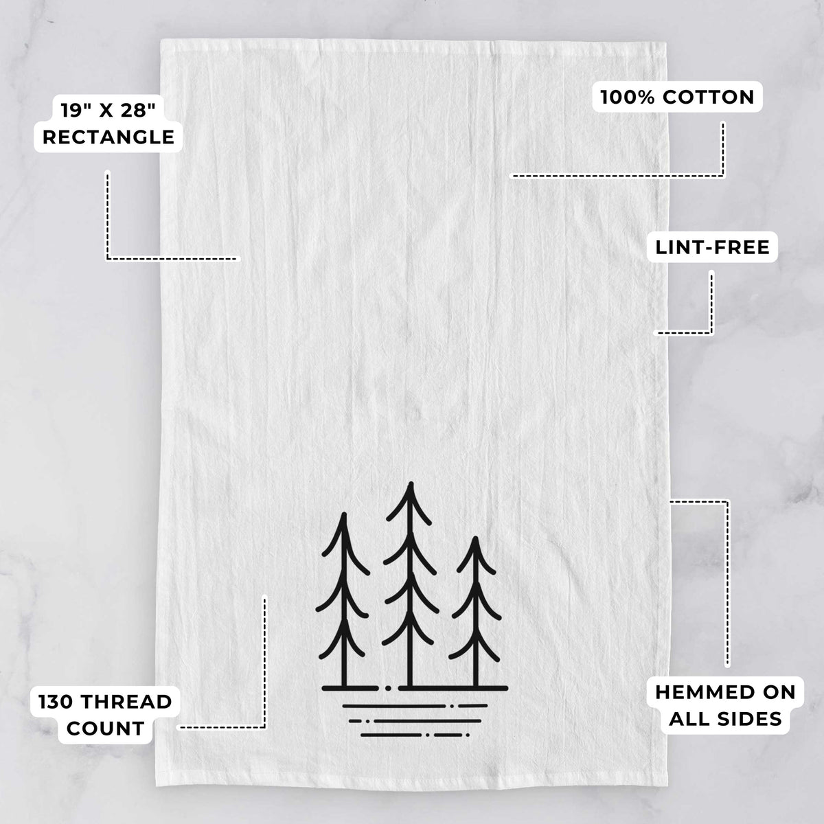 Three Trees Tea Towel