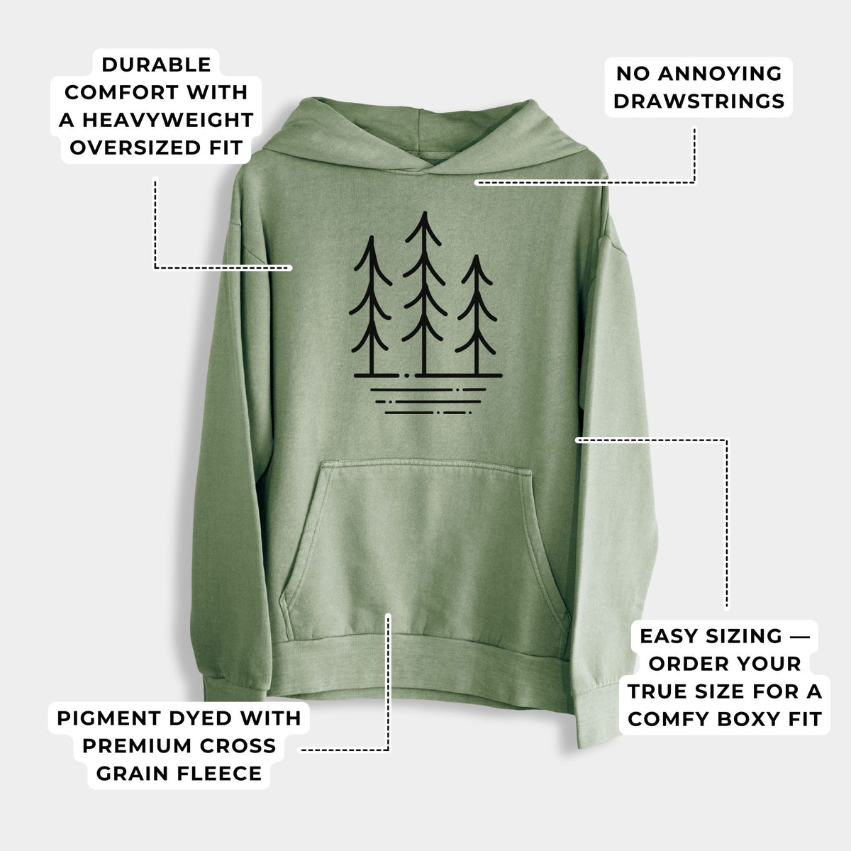 Three Trees  - Urban Heavyweight Hoodie