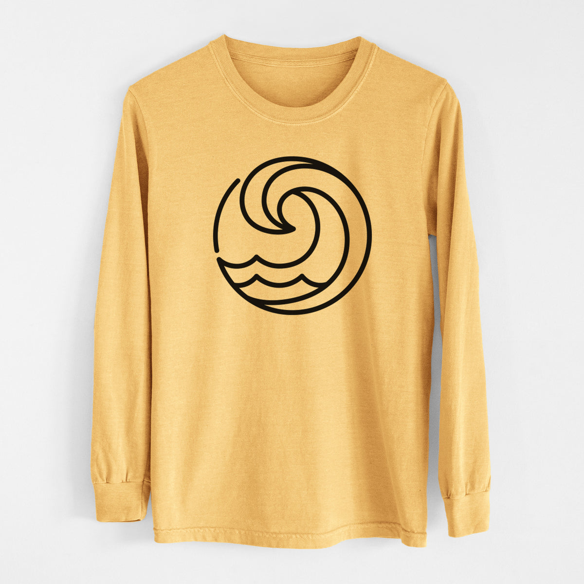 Tidal Wave Circle - Men&#39;s Heavyweight 100% Cotton Long Sleeve