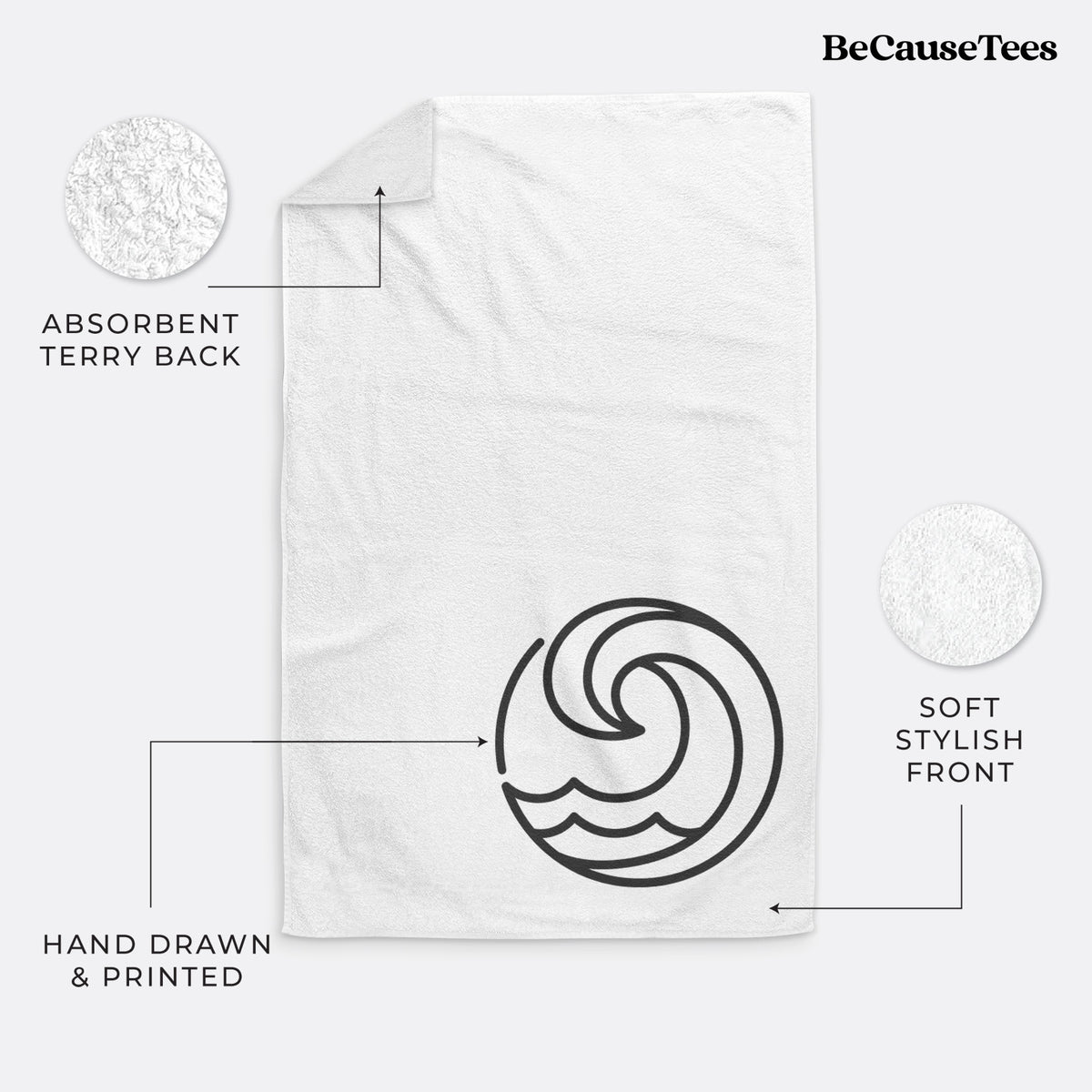 Tidal Wave Circle Premium Decorative Hand Towel