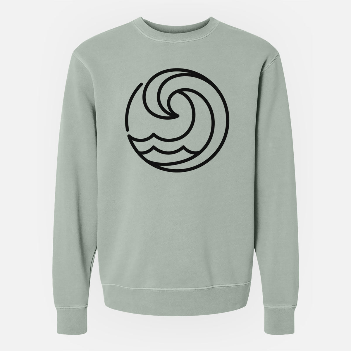 Tidal Wave Circle - Unisex Pigment Dyed Crew Sweatshirt