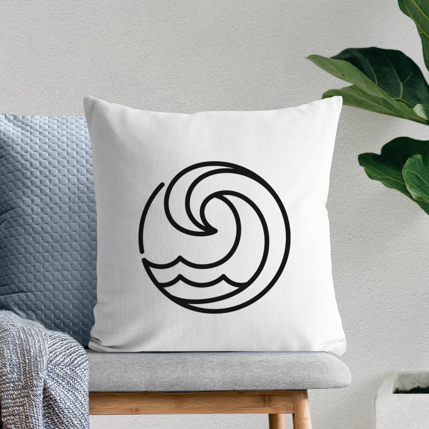 Tidal Wave Circle - Throw Pillow Cover