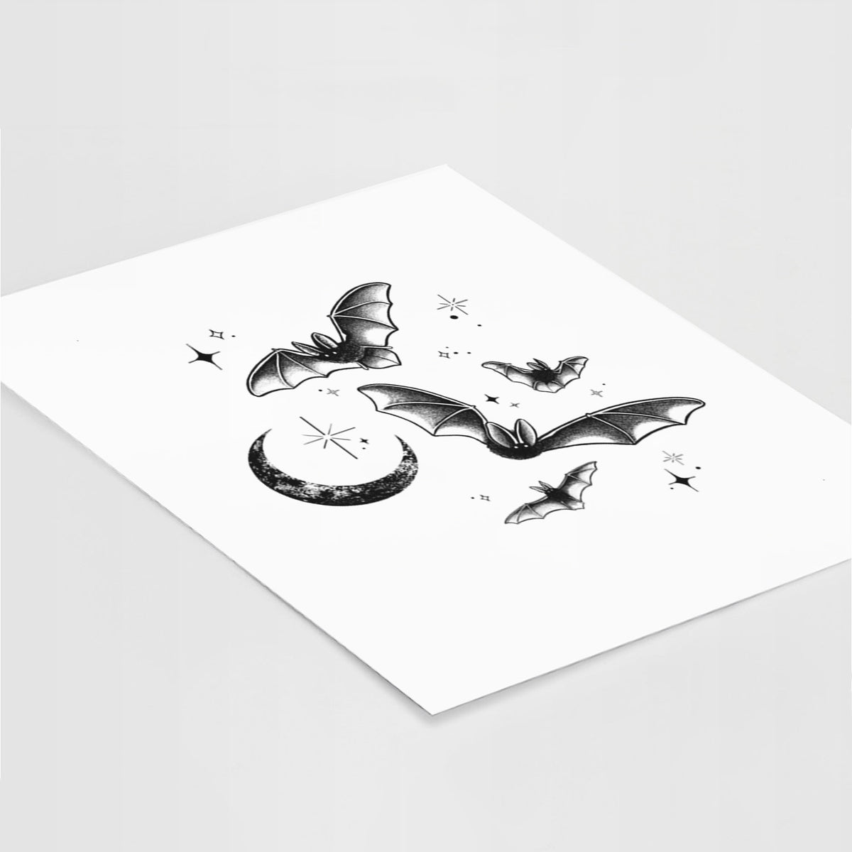 Townsend's Bats Under a Crescent Moon - Fine Art Print