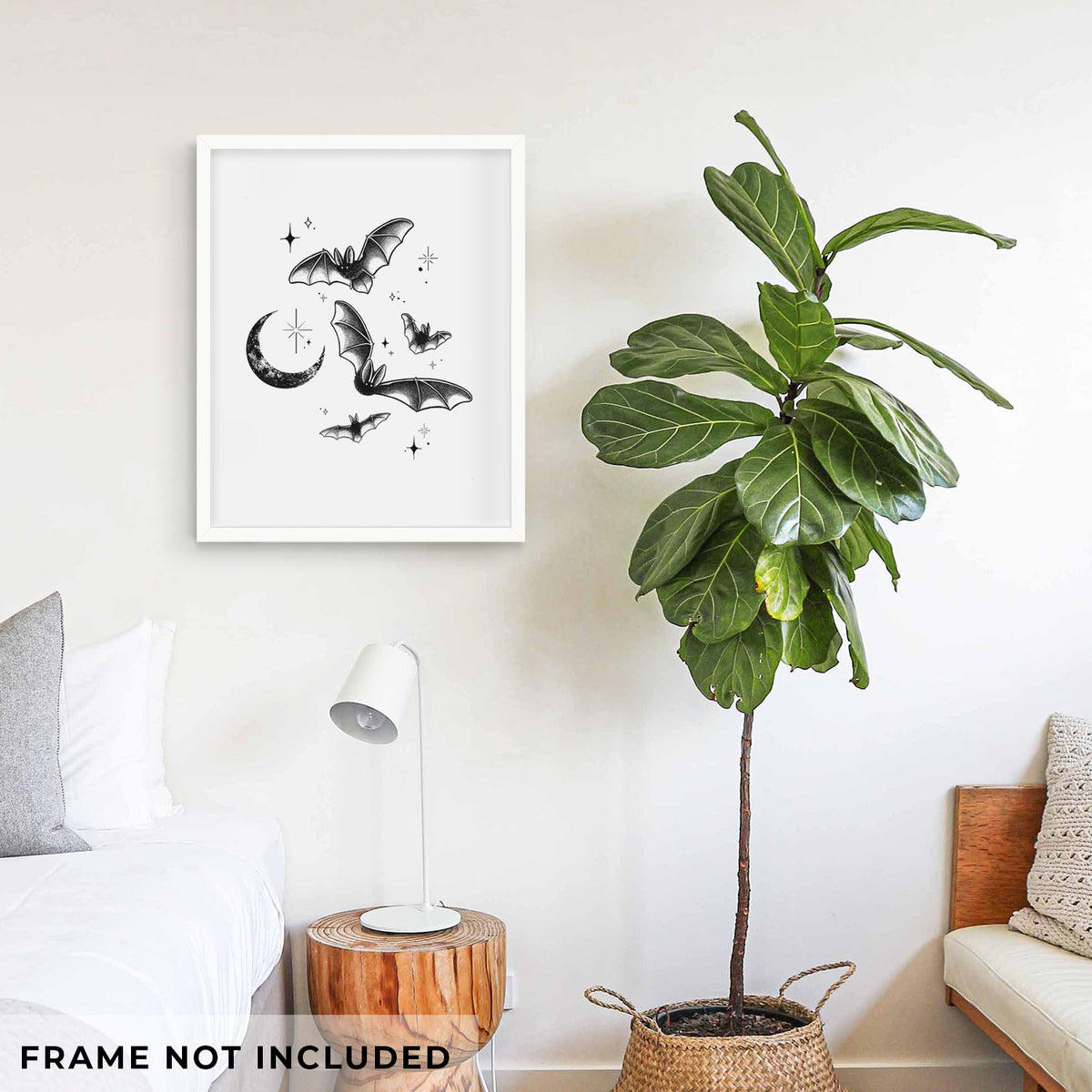 Townsend's Bats Under a Crescent Moon - Fine Art Print