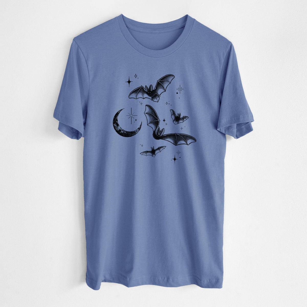 Townsend's Bats Under a Crescent Moon - Lightweight 100% Cotton Unisex Crewneck