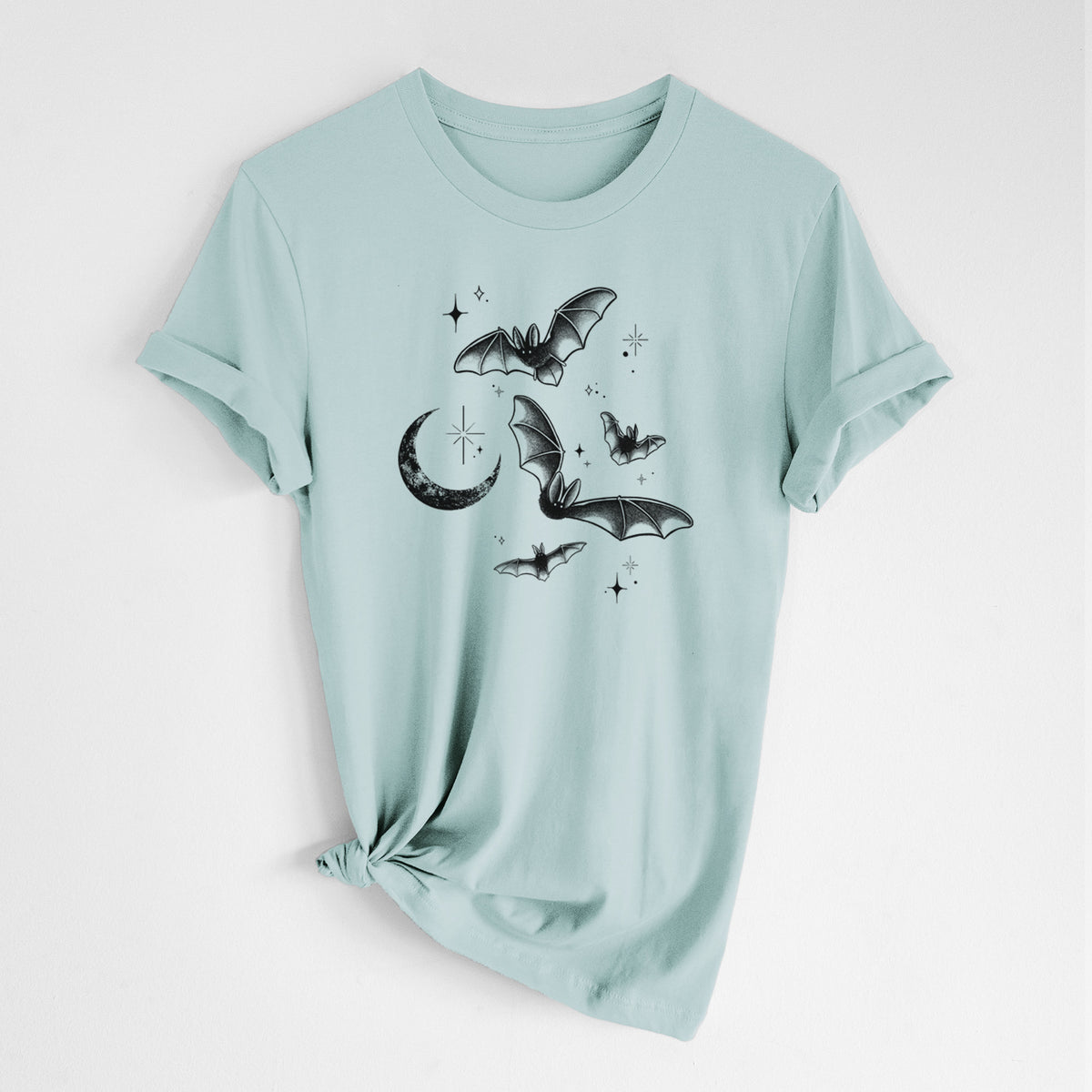 Townsend's Bats Under a Crescent Moon - Lightweight 100% Cotton Unisex Crewneck