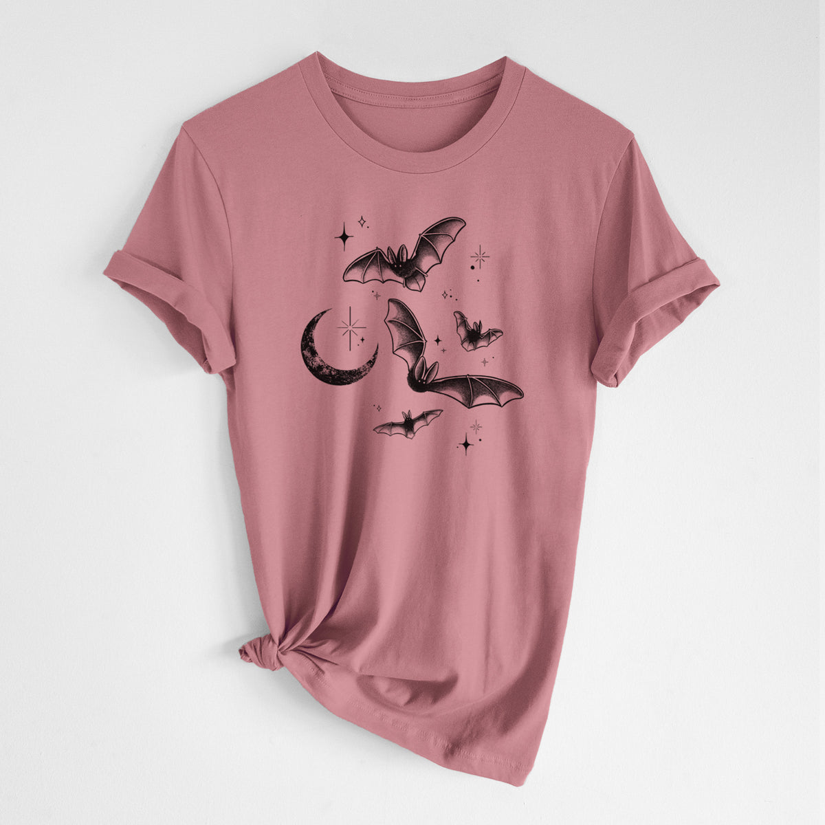 Townsend's Bats Under a Crescent Moon - Lightweight 100% Cotton Unisex Crewneck