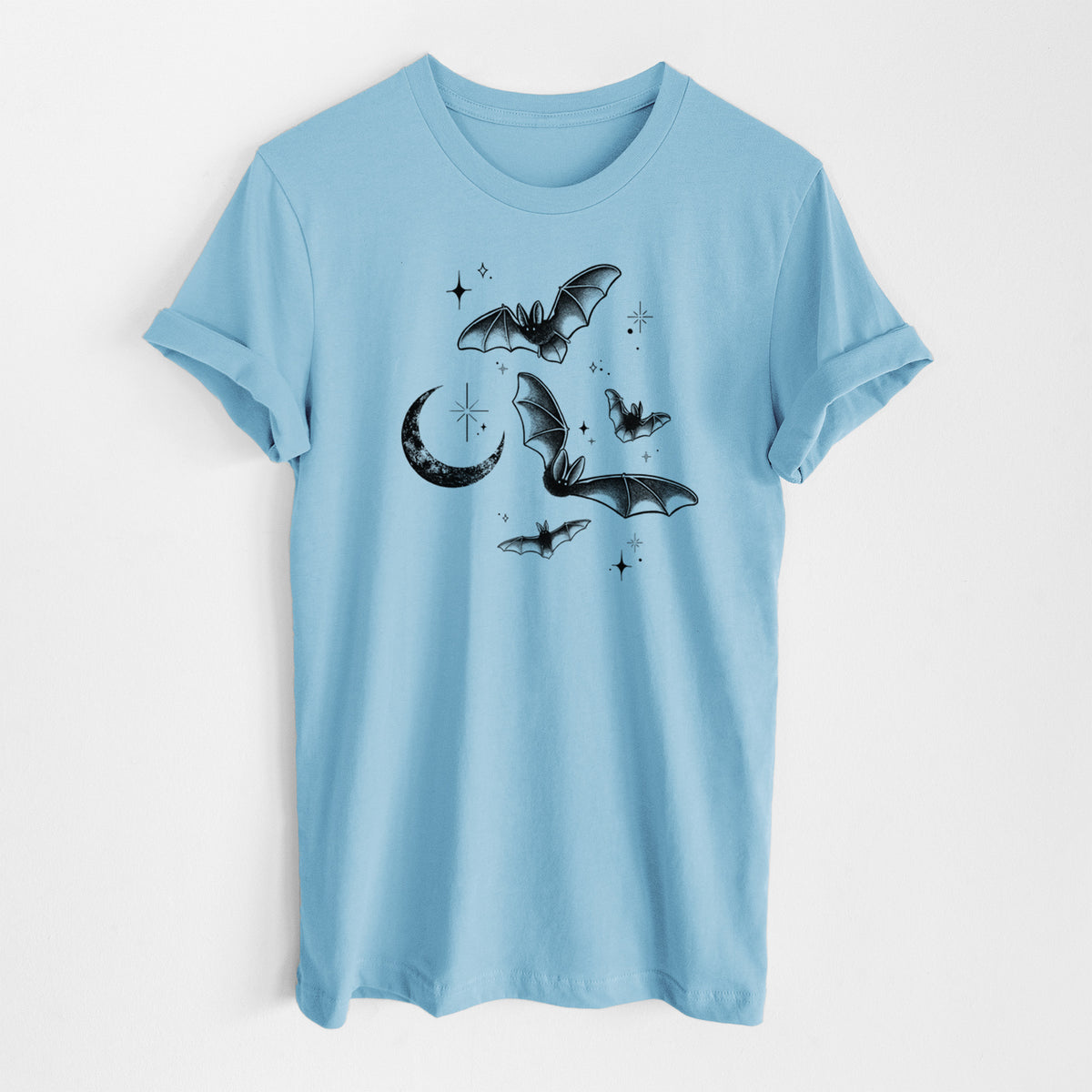 Townsend's Bats Under a Crescent Moon - Lightweight 100% Cotton Unisex Crewneck