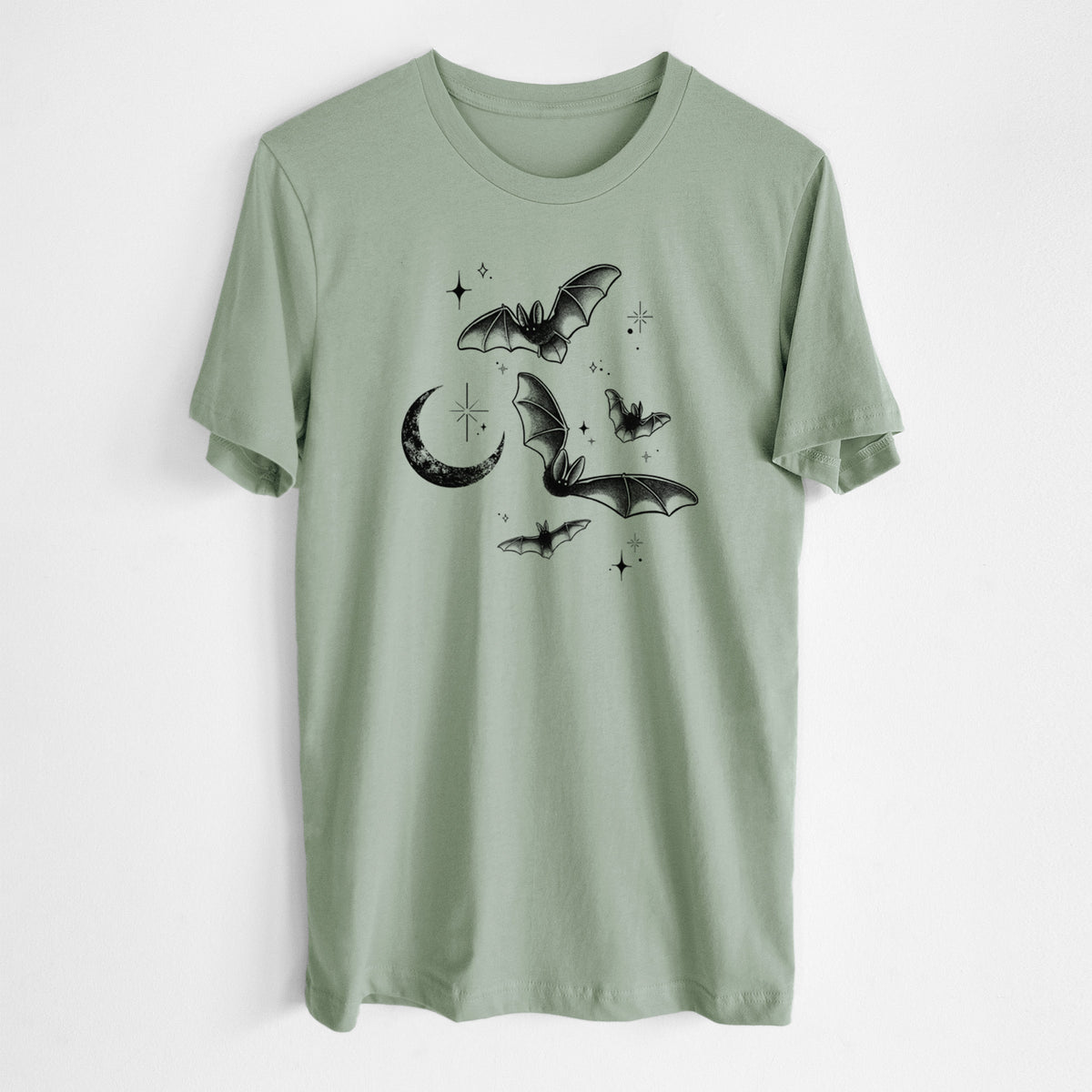 Townsend's Bats Under a Crescent Moon - Lightweight 100% Cotton Unisex Crewneck