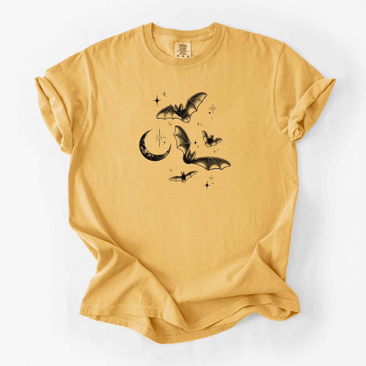 Townsend's Bats Under a Crescent Moon - Unisex Comfort Colors Garment-Dyed Heavyweight T-shirt