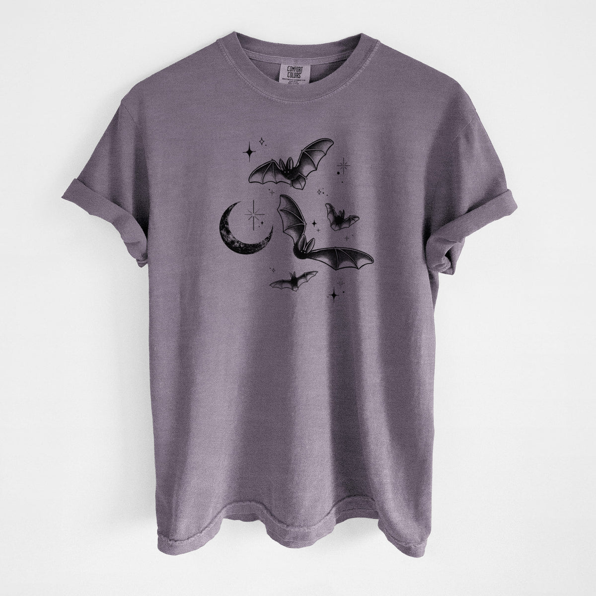 Townsend's Bats Under a Crescent Moon - Unisex Comfort Colors Garment-Dyed Heavyweight T-shirt
