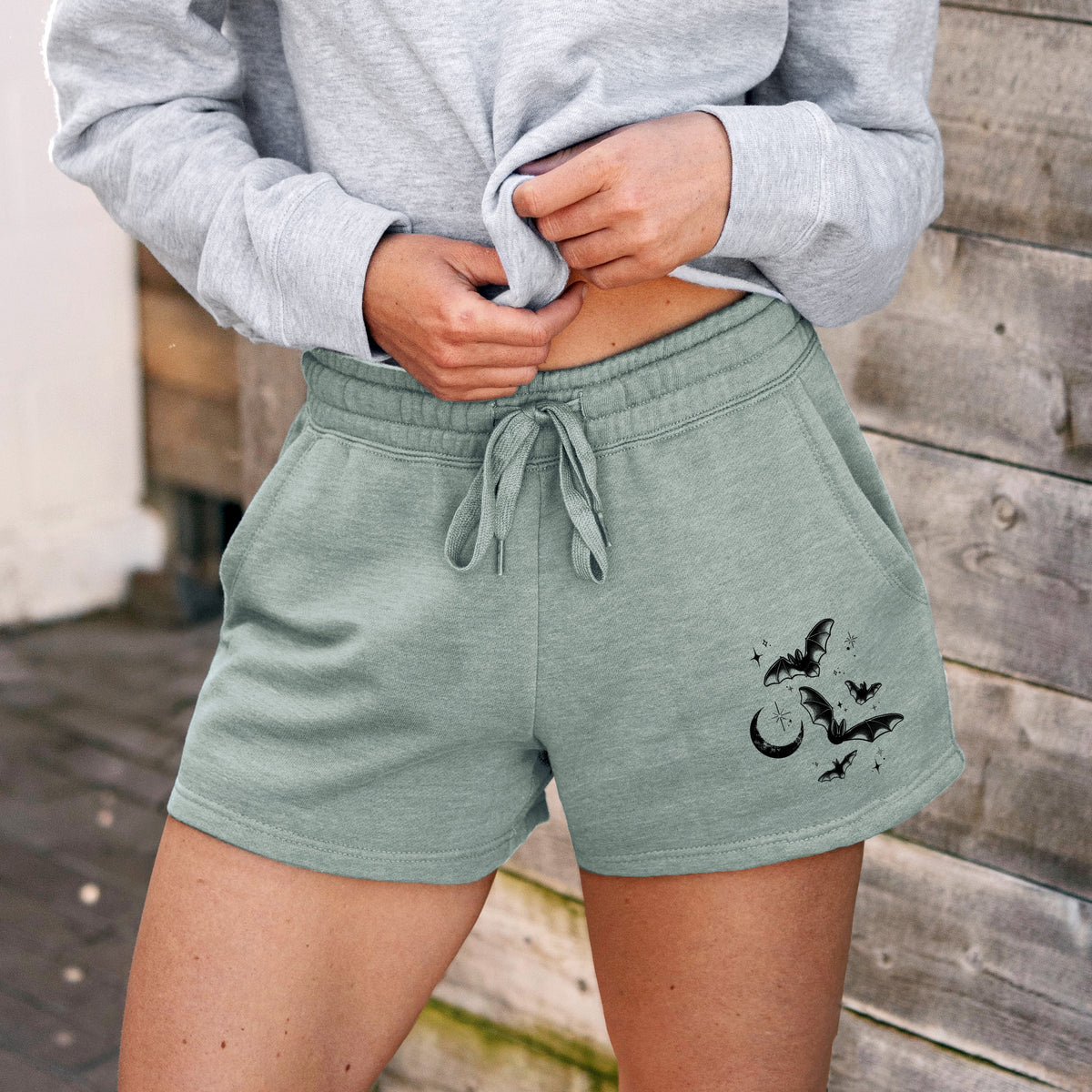 Townsend's Bats Under a Crescent Moon - Women's Cali Wave Shorts
