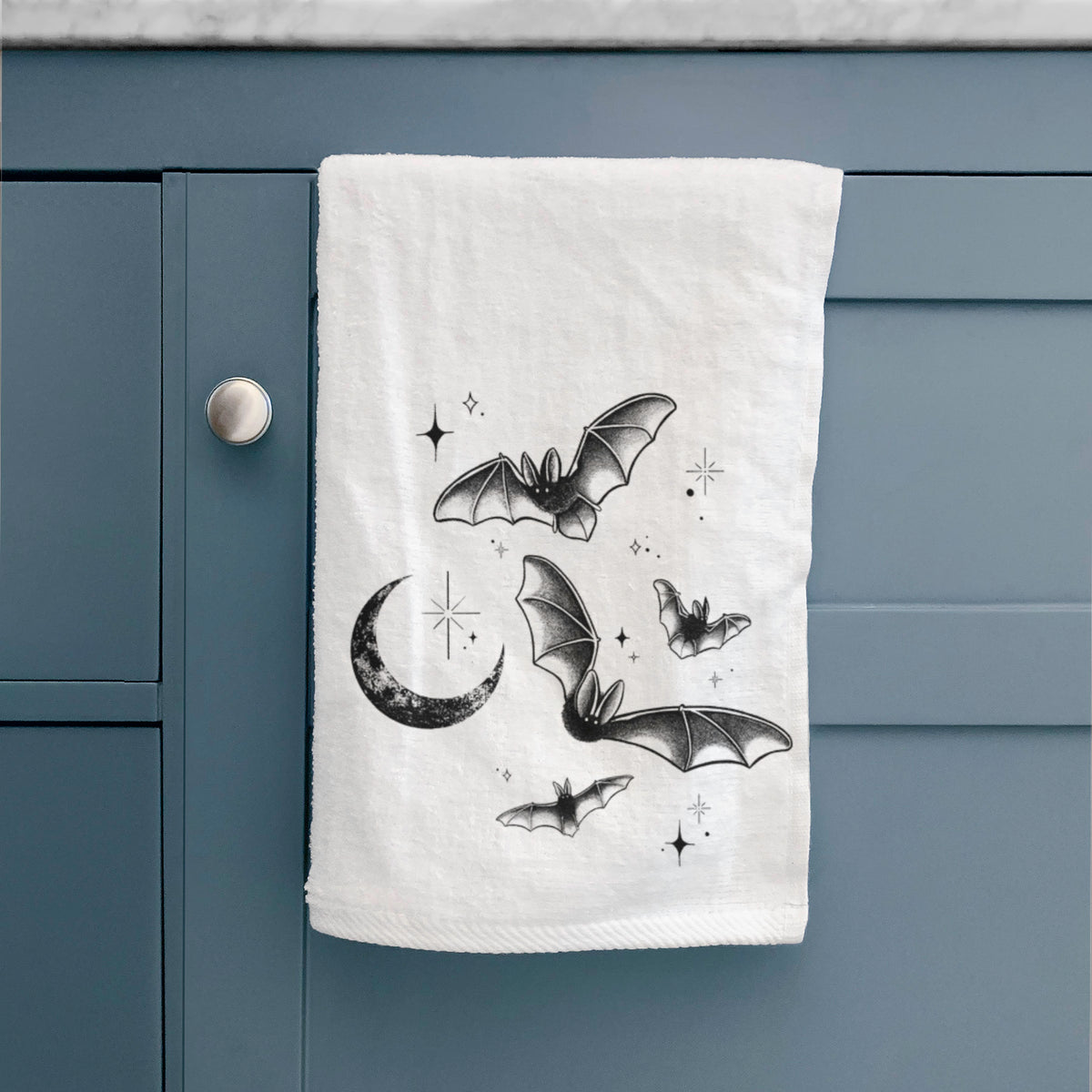 Townsend's Bats Under a Crescent Moon Premium Decorative Hand Towel
