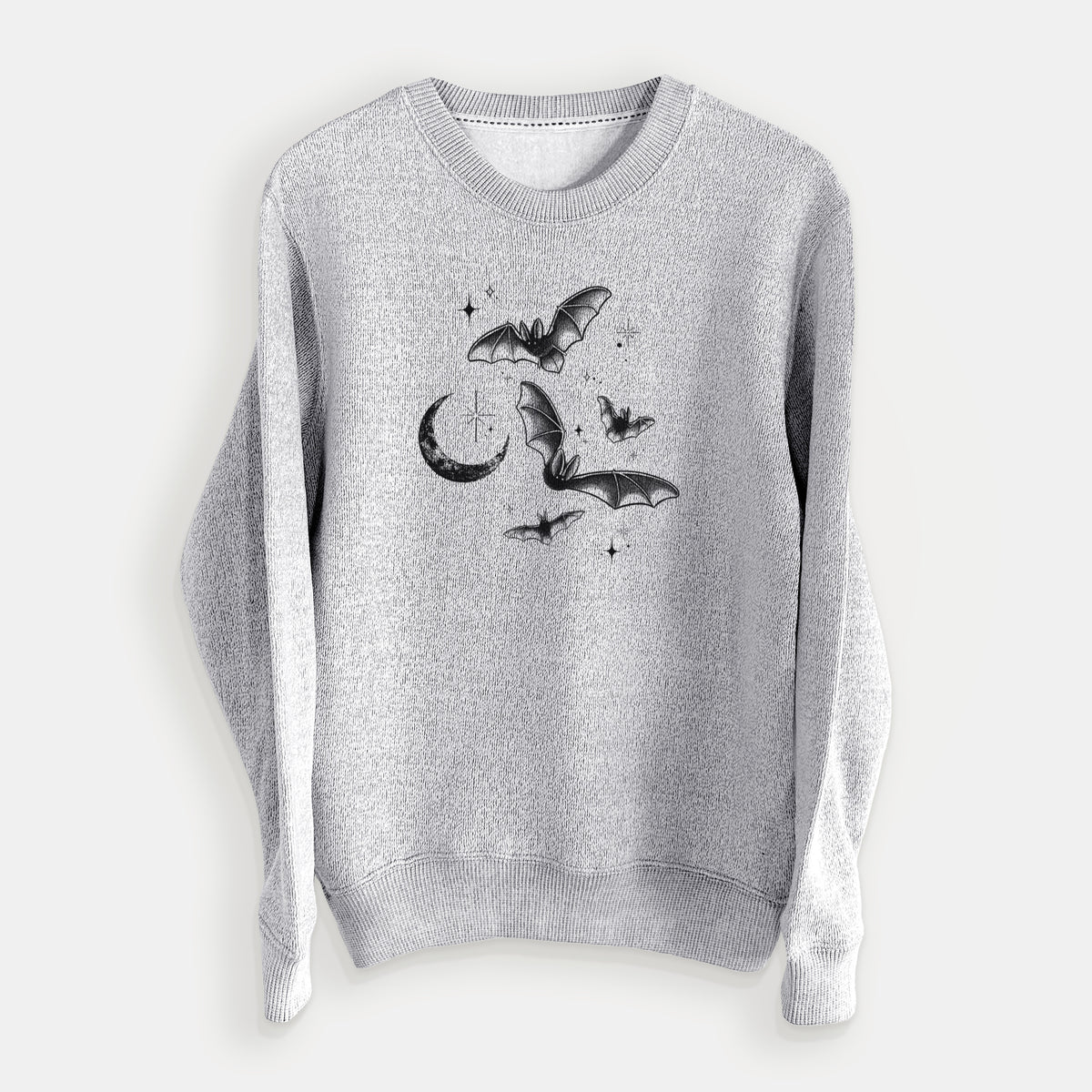 Townsend's Bats Under a Crescent Moon - Knit Sweatshirt