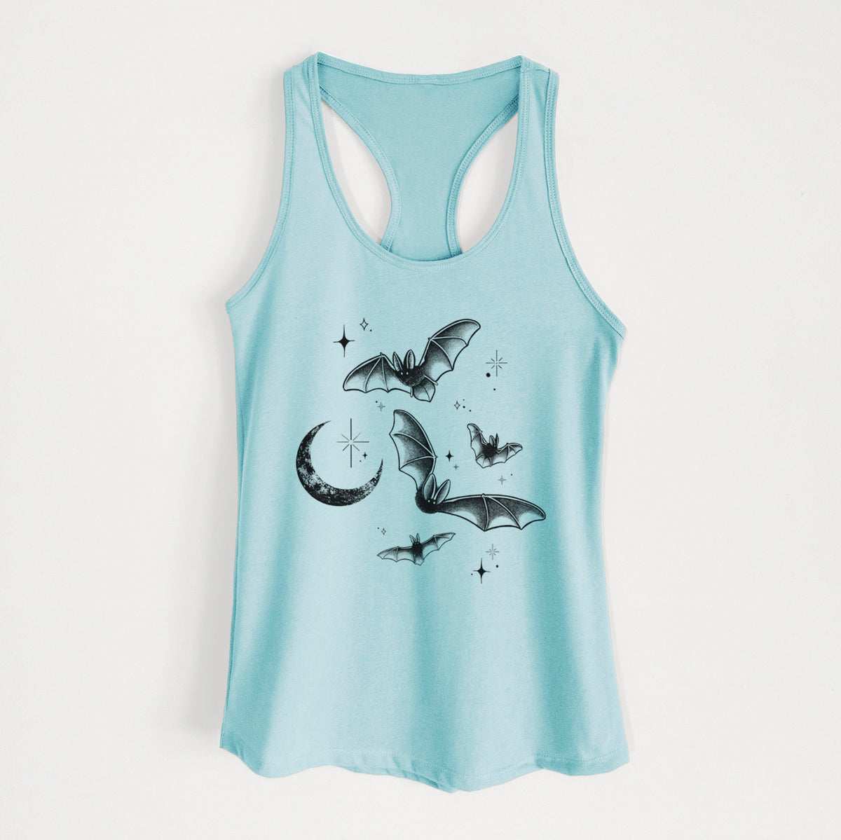 Townsend's Bats Under a Crescent Moon - Women's Racerback Tanktop