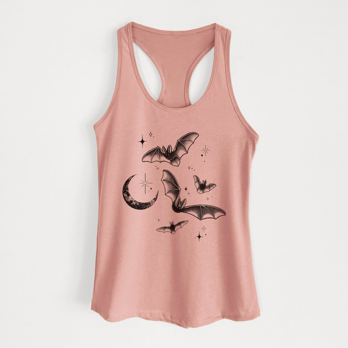Townsend's Bats Under a Crescent Moon - Women's Racerback Tanktop