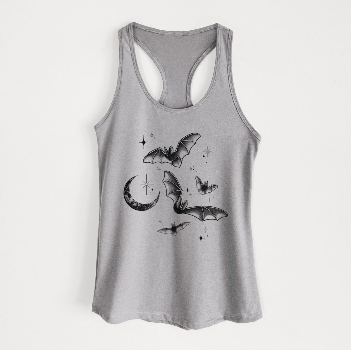 Townsend's Bats Under a Crescent Moon - Women's Racerback Tanktop