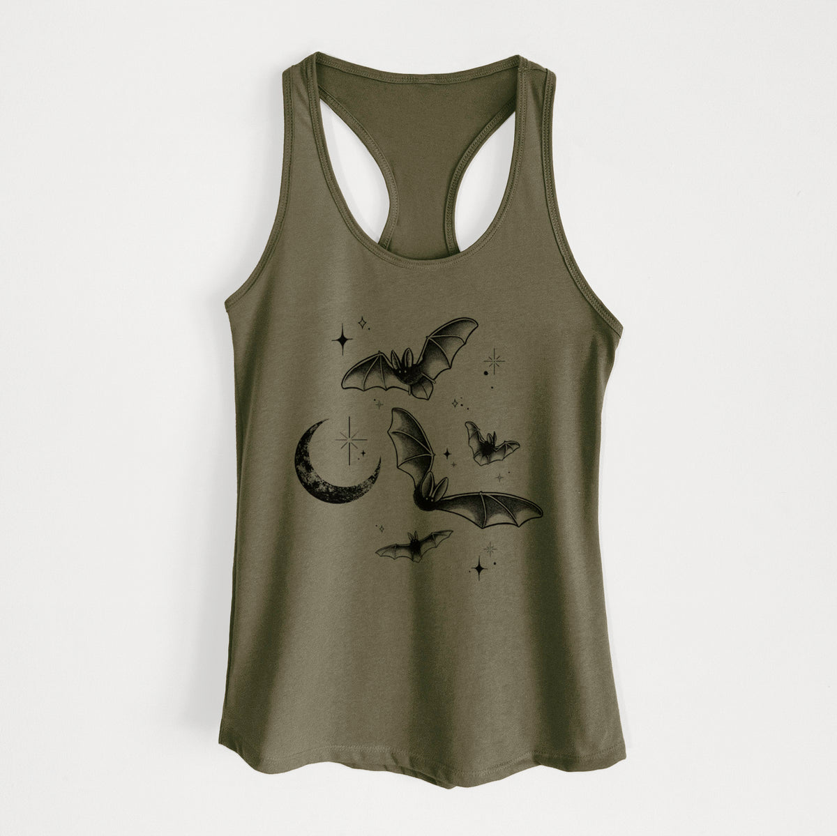 Townsend's Bats Under a Crescent Moon - Women's Racerback Tanktop