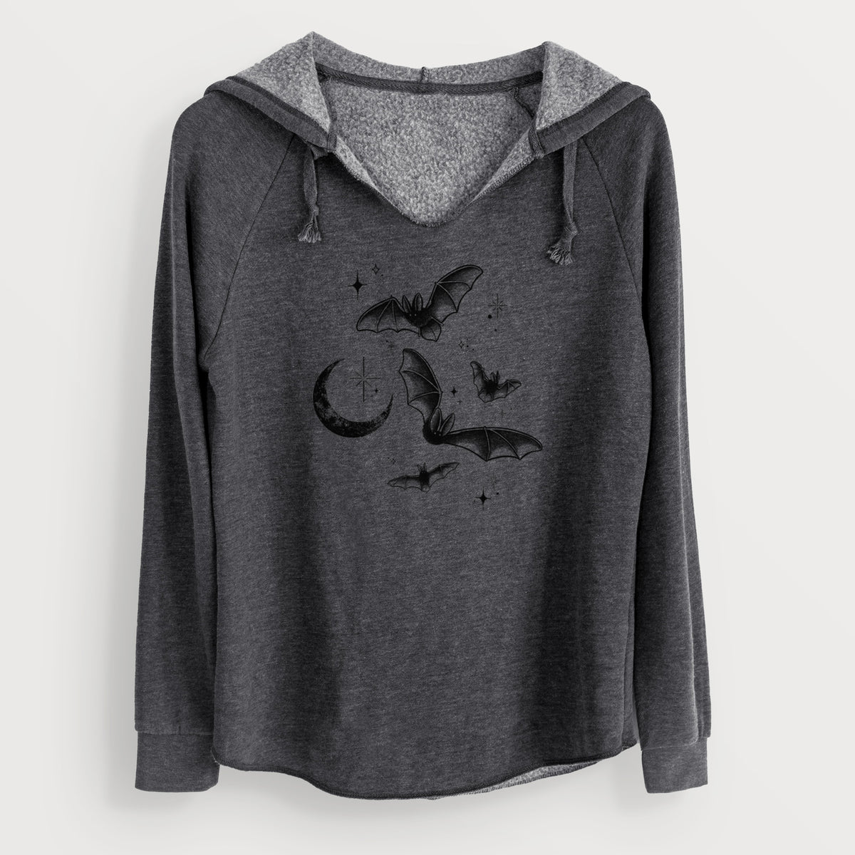 Townsend's Bats Under a Crescent Moon - Cali Wave Hooded Sweatshirt