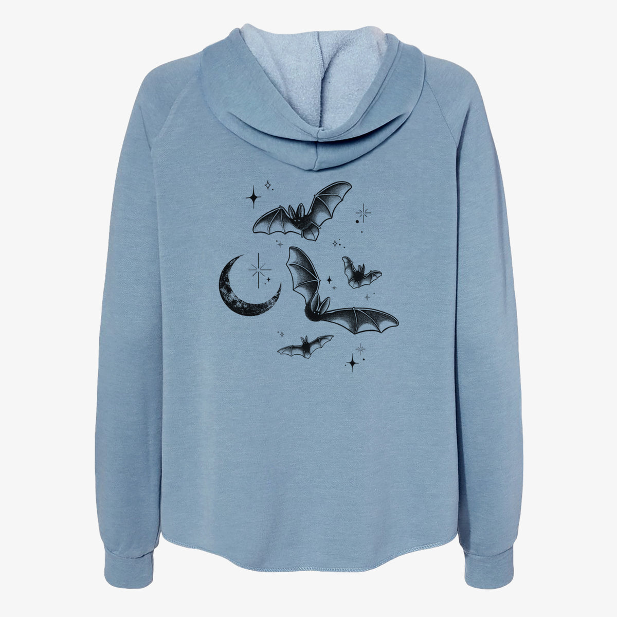 Townsend's Bats Under a Crescent Moon - Women's Cali Wave Zip-Up Sweatshirt