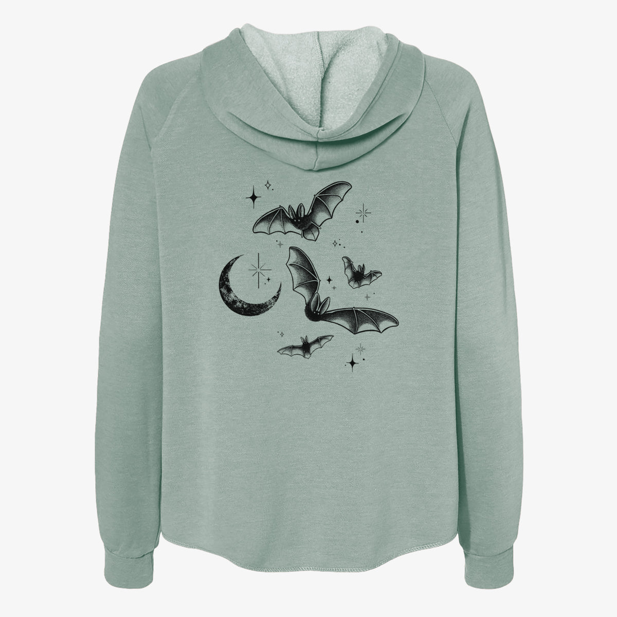 Townsend's Bats Under a Crescent Moon - Women's Cali Wave Zip-Up Sweatshirt