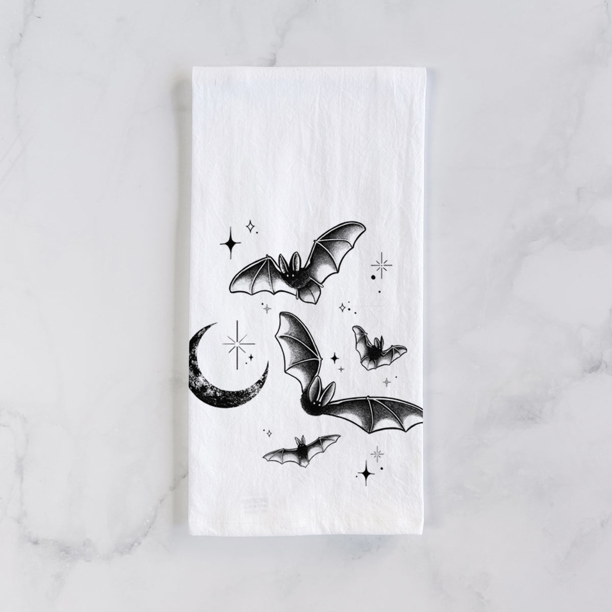 Townsend's Bats Under a Crescent Moon Tea Towel