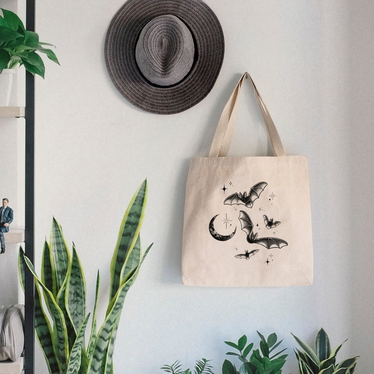 Townsend's Bats Under a Crescent Moon - Tote Bag