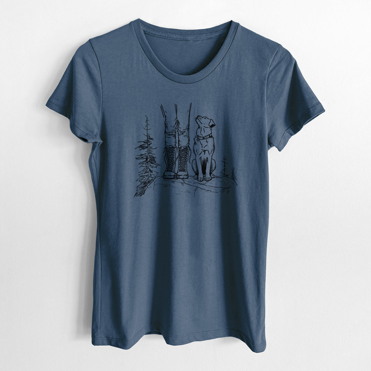 Trail Companions - Hiking with Dogs - Women&#39;s Crewneck - Made in USA - 100% Organic Cotton