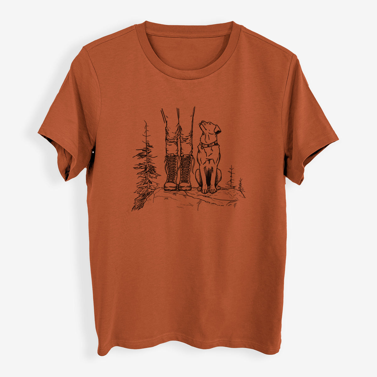 Trail Companions - Hiking with Dogs - Womens Everyday Maple Tee