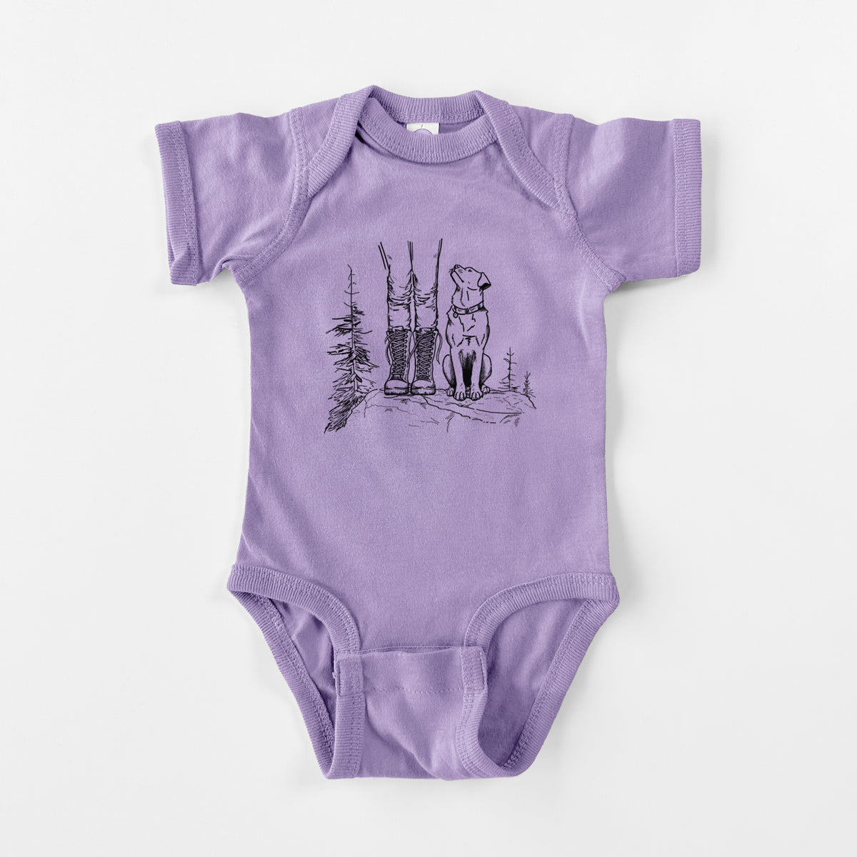 Trail Companions - Hiking with Dogs - Baby Fine Jersey Bodysuit