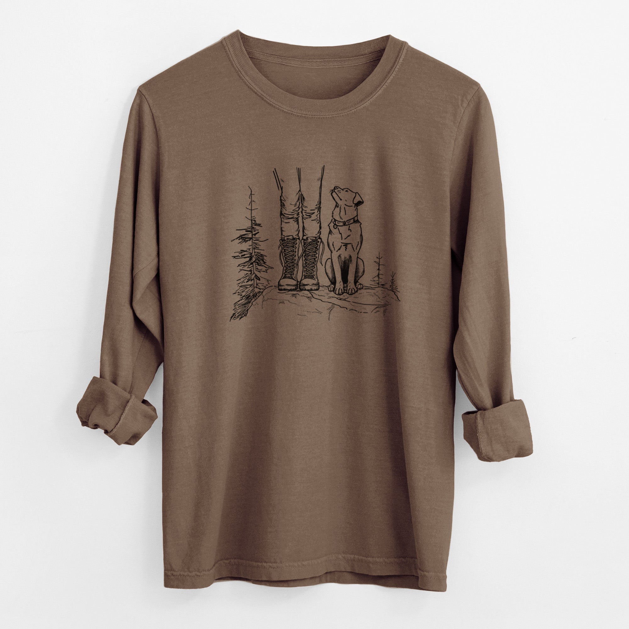 Trail Companions - Hiking with Dogs - Unisex Comfort Colors 100% Cotton Long Sleeve