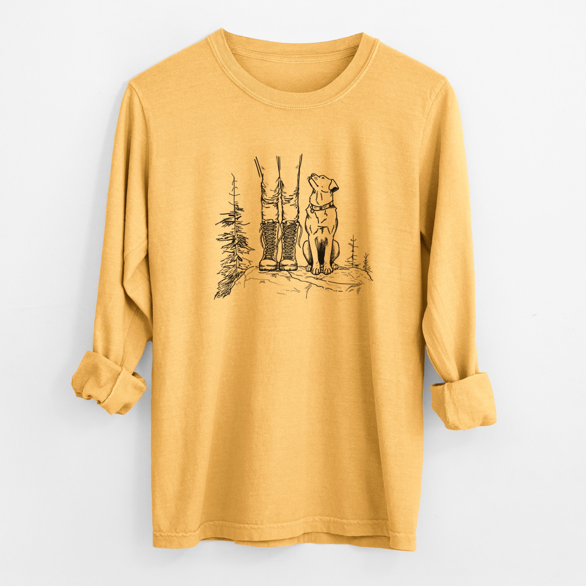 Trail Companions - Hiking with Dogs - Unisex Comfort Colors 100% Cotton Long Sleeve