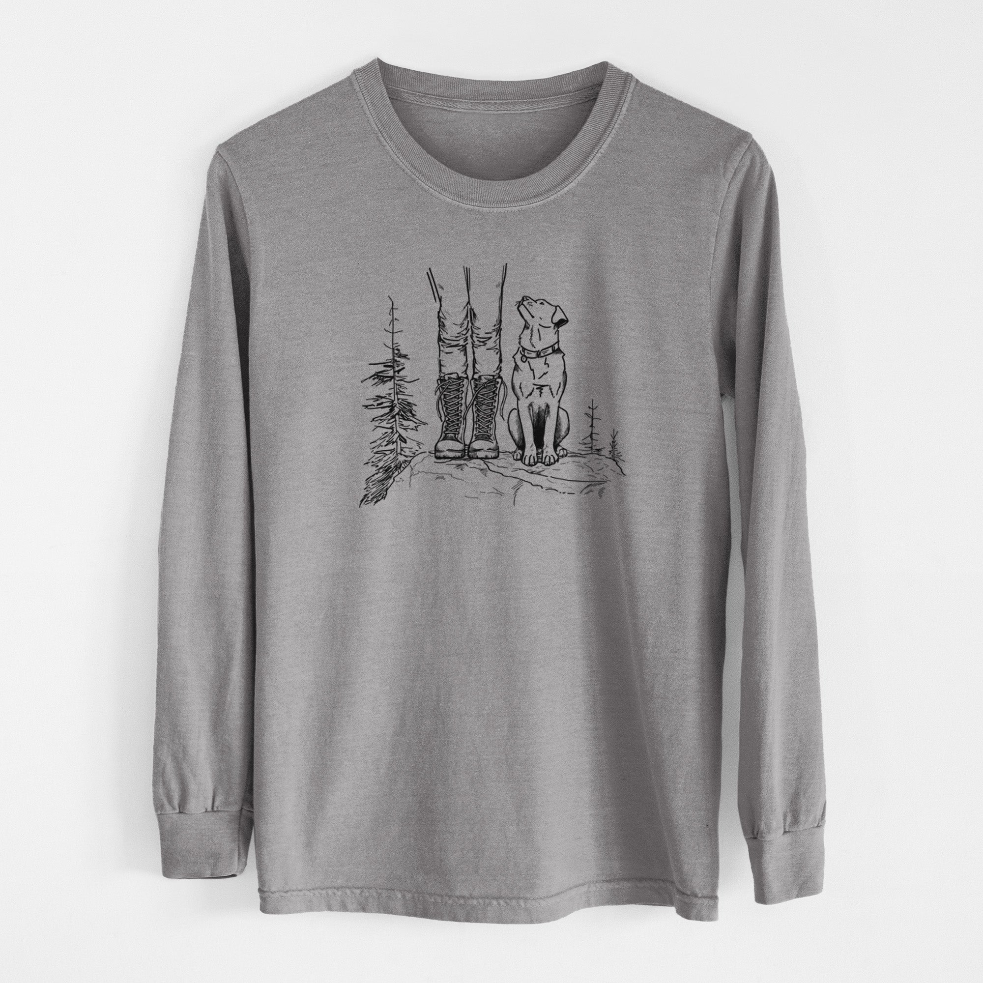 Trail Companions - Hiking with Dogs - Unisex Comfort Colors 100% Cotton Long Sleeve