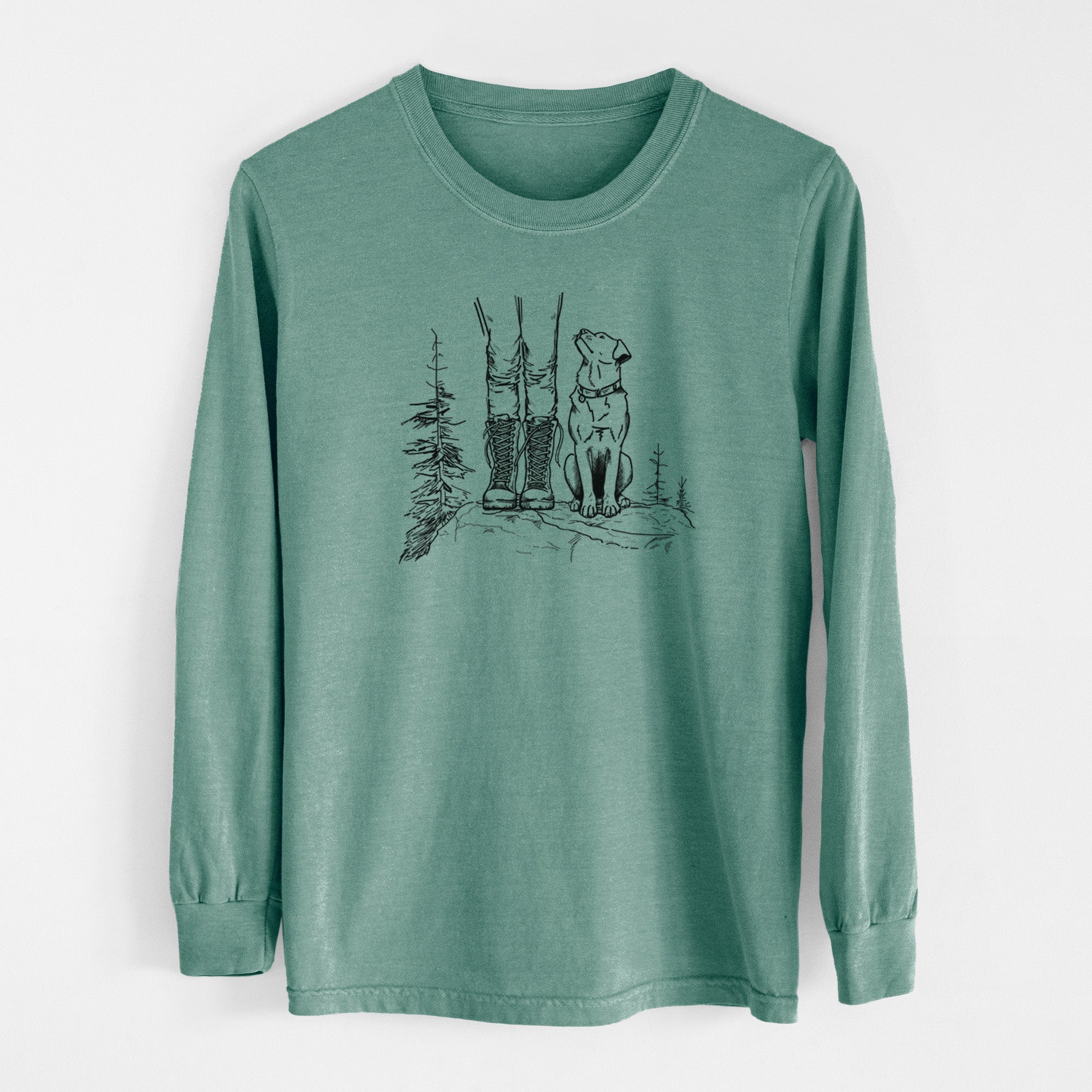 Trail Companions - Hiking with Dogs - Unisex Comfort Colors 100% Cotton Long Sleeve