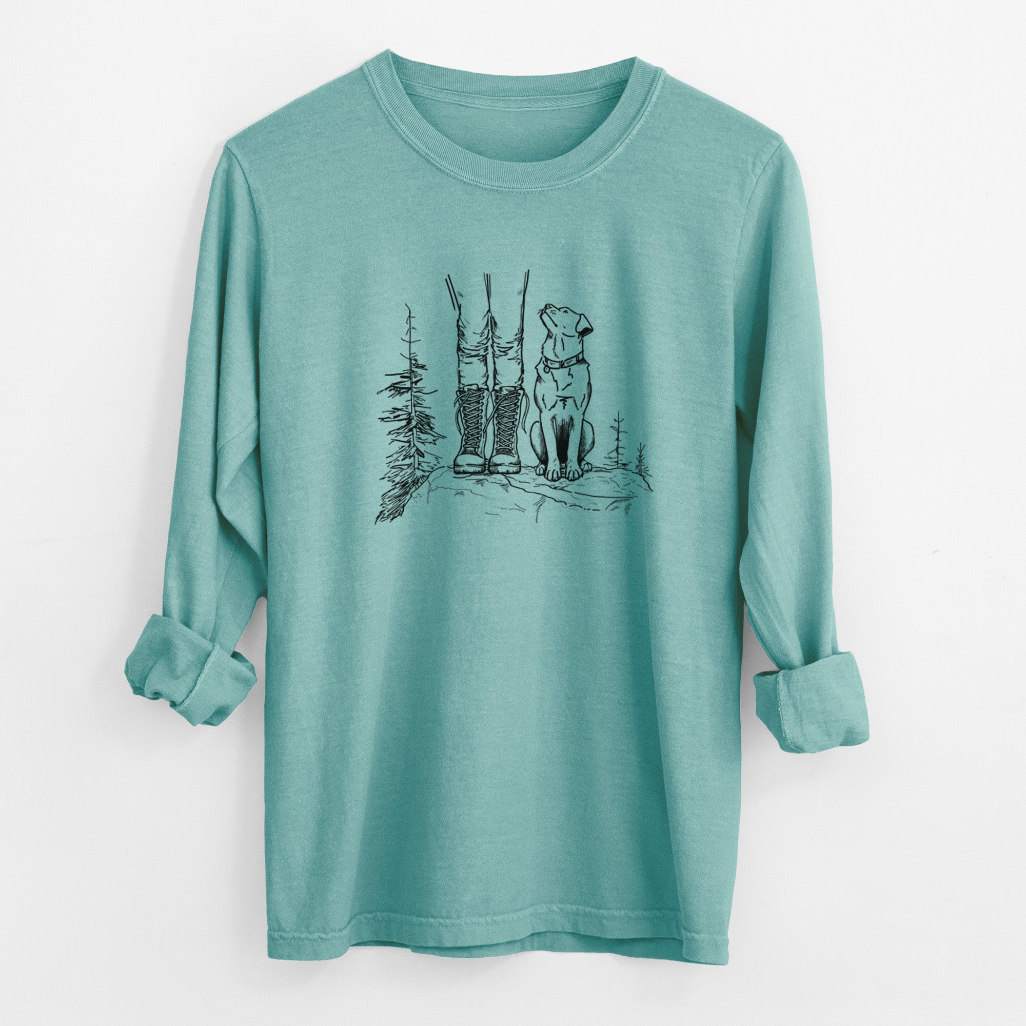 Trail Companions - Hiking with Dogs - Unisex Comfort Colors 100% Cotton Long Sleeve