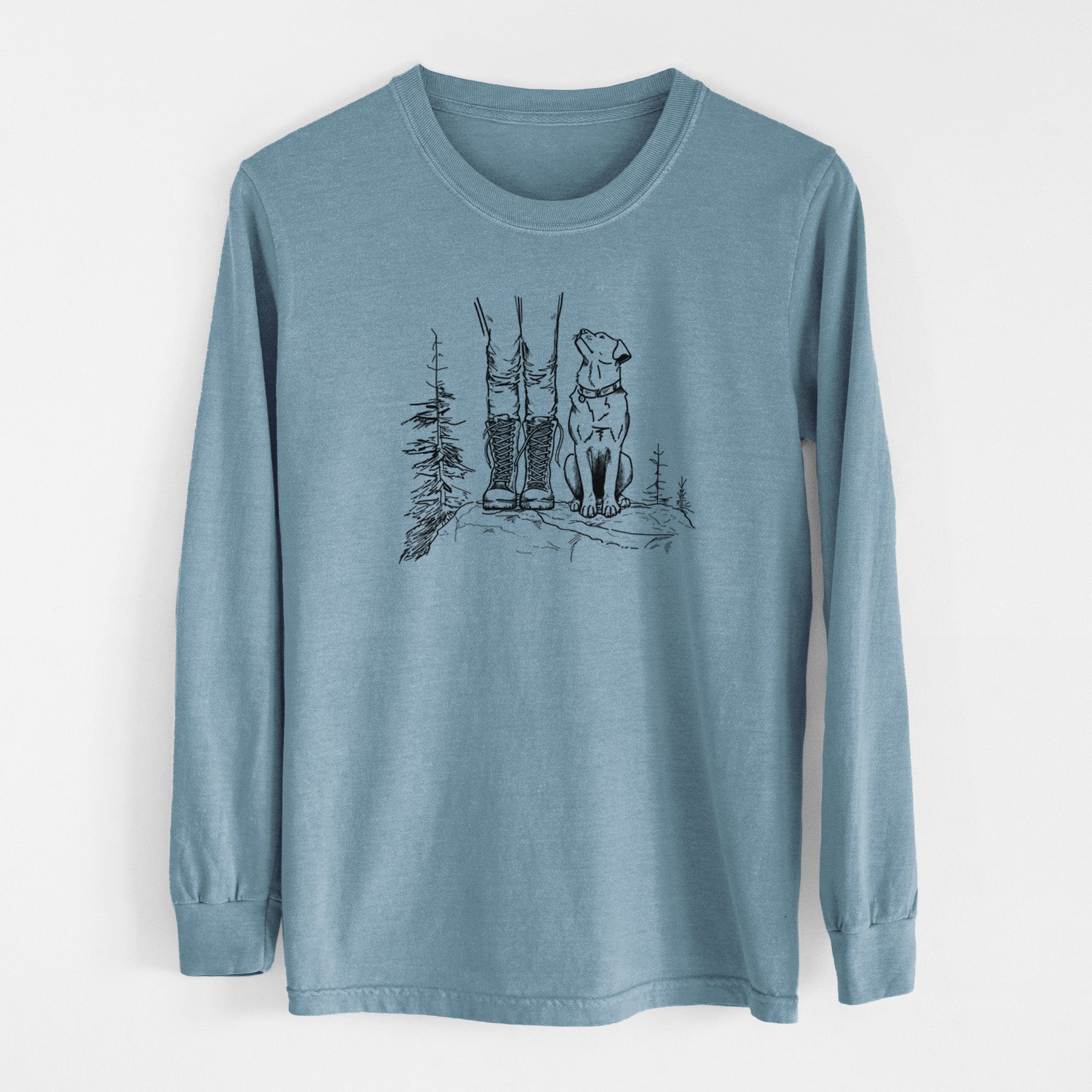 Trail Companions - Hiking with Dogs - Unisex Comfort Colors 100% Cotton Long Sleeve